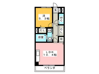 メロディ ベル(1LDK/2階)の間取り写真