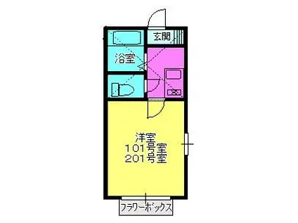 プラウド(1K/1階)の間取り写真