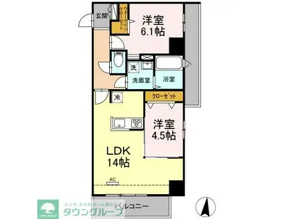 GRAND SOLEIL(2LDK/3階)の間取り写真