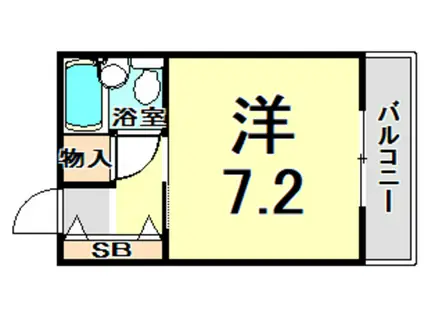 サンハイム立花(ワンルーム/1階)の間取り写真