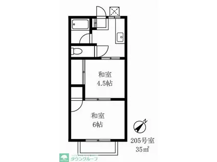 プチメゾン蕨(2K/3階)の間取り写真