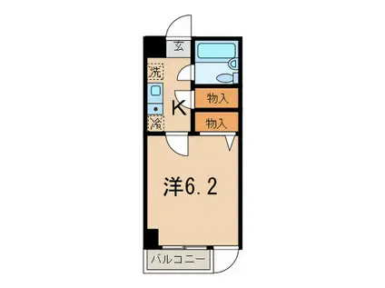 フィールド25(1K/3階)の間取り写真