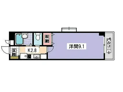 ホリホックイン八幡(1K/3階)の間取り写真