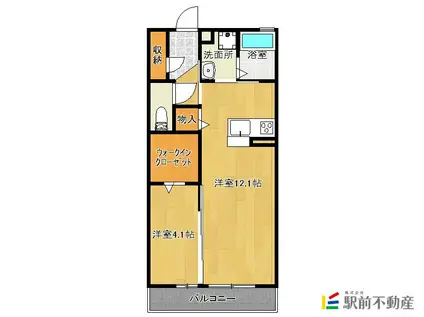 トレゾールブラン(1LDK/2階)の間取り写真