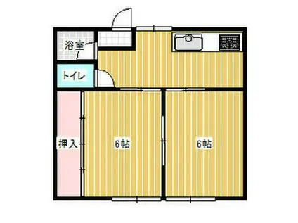 パレス桜道(2DK/1階)の間取り写真