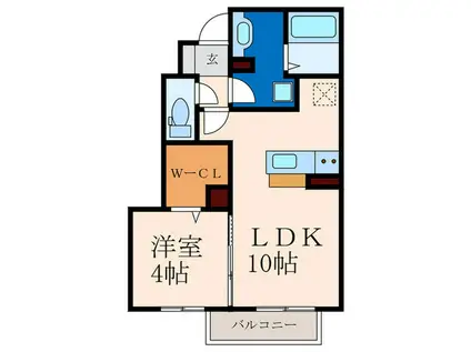 コスモ三萩野(1LDK/1階)の間取り写真