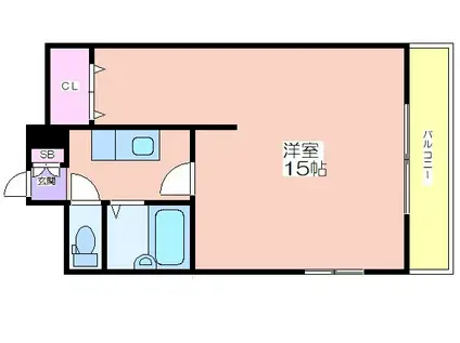 メゾンド瀬川公園(1K/2階)の間取り写真