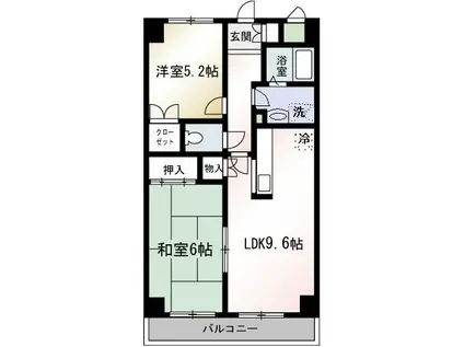 アンシャンテ朝霞台(2LDK/6階)の間取り写真