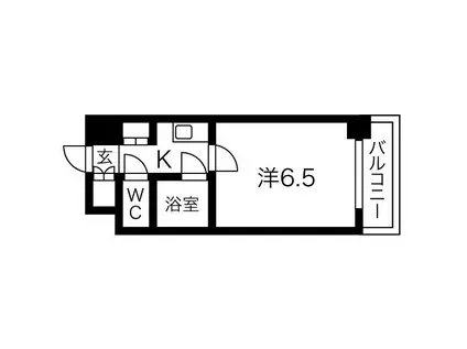 ヴィラリビエール堺(1K/4階)の間取り写真