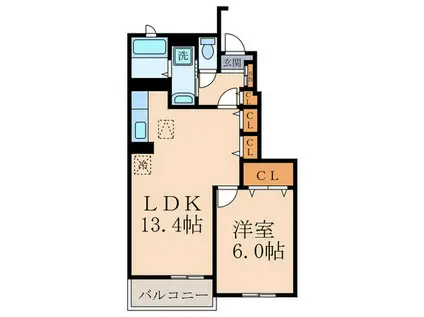 グレイス・Y(1LDK/1階)の間取り写真