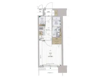 レジュールアッシュ京橋(1K/4階)の間取り写真