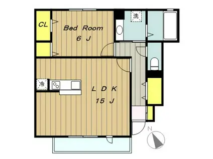 ヴェルドミールⅡ(1LDK/1階)の間取り写真