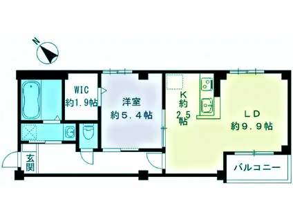 ソラーナデュオ(1LDK/3階)の間取り写真
