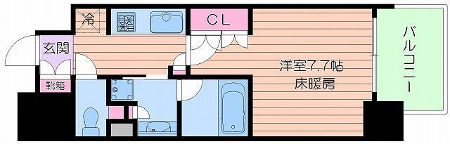 アーバネックス心斎橋(1K/13階)の間取り写真