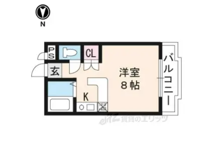ミナール一里山(ワンルーム/2階)の間取り写真