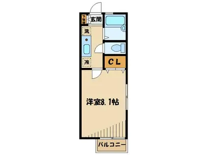 グランドリバー(1K/1階)の間取り写真