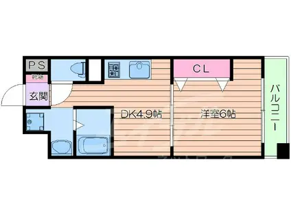 第18関根マンション(1DK/4階)の間取り写真