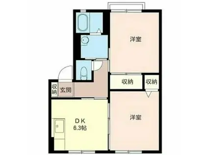 ペルテ並木A(2DK/2階)の間取り写真