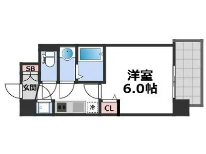 レジュールアッシュ緑橋駅前(1K/11階)の間取り写真