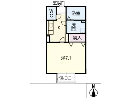 ロザンジュ(1K/2階)の間取り写真