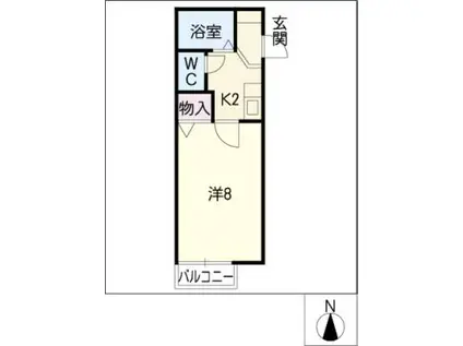 サンフィールドMAKI(1K/2階)の間取り写真