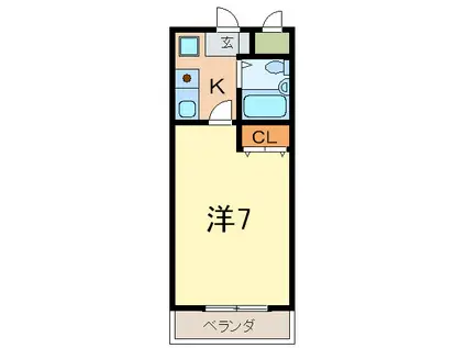 甲南フラット(1K/3階)の間取り写真