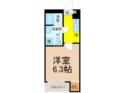 ミモザ矢田(1K/1階)の間取り写真