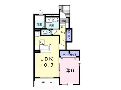 プレジャーヒルズ湘南(1LDK/1階)の間取り写真
