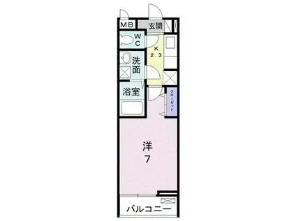 SUN HILLS M・J(1K/3階)の間取り写真