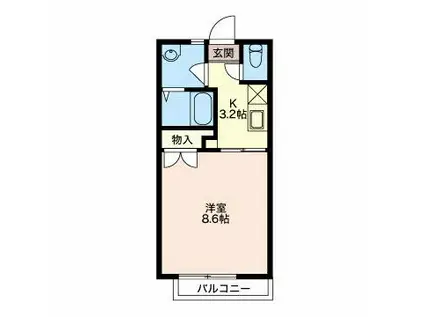 フレグランスマルベリィ(1K/2階)の間取り写真