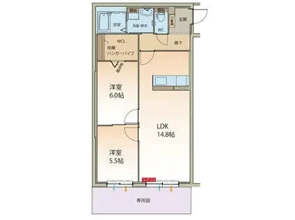 NEO STAGE(2LDK/3階)の間取り写真