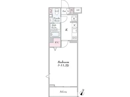 R.HOURS SASAZUKA(1K/3階)の間取り写真