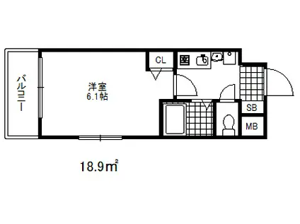 エステムコート神戸西Ⅱ(1K/4階)の間取り写真