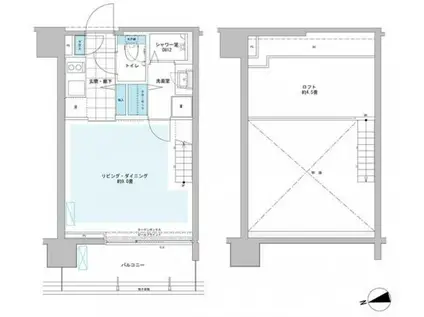 プライムアーバン芝浦LOFT(1K/3階)の間取り写真