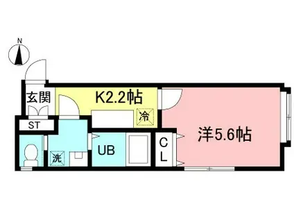 グラフィアスコートII(1K/1階)の間取り写真