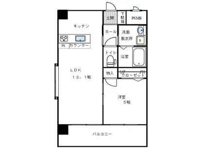 スタンドリバー博多駅南(1LDK/3階)の間取り写真