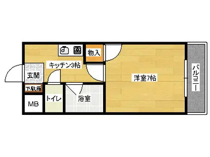 オプス6丁目(1K/2階)の間取り写真