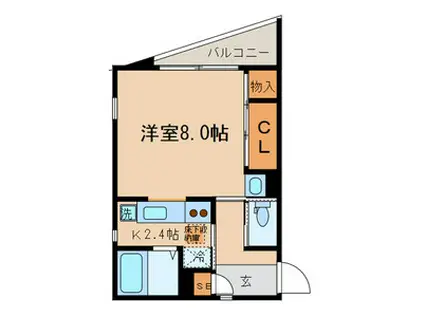 MARY FLAT(1K/1階)の間取り写真