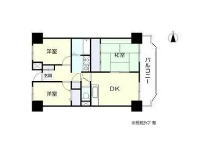 プレスト・コート 弐番館(3DK/5階)の間取り写真