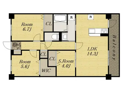 CASA・FIORE(2SLDK/4階)の間取り写真