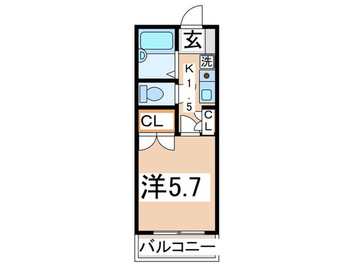 ラフィネ金沢八景II(1K/2階)の間取り写真