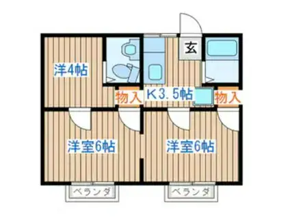 グリーンハイツパル(3K/1階)の間取り写真