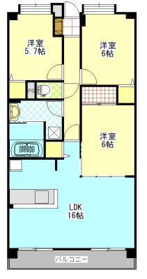 コートビレッジ山王(3LDK/1階)の間取り写真