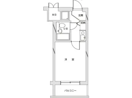 ライオンズテラス武蔵小金井(1K/2階)の間取り写真