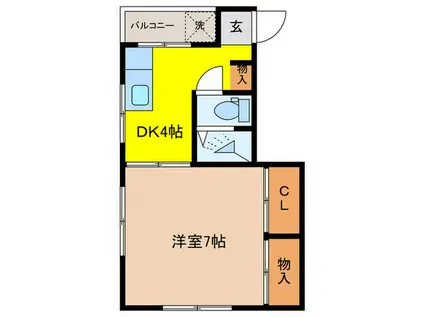 LUCKY PALACE(1DK/3階)の間取り写真