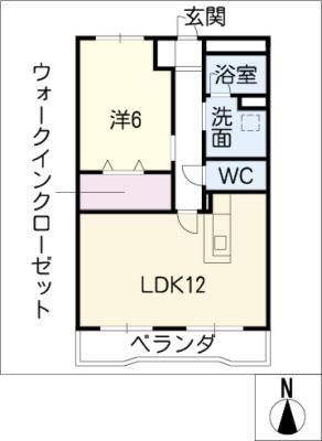 第一辻ビル(1LDK/3階)の間取り写真