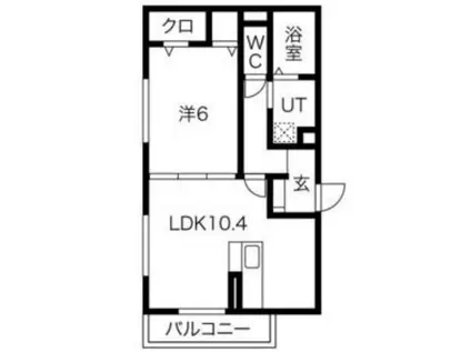 シュエット(1LDK/1階)の間取り写真