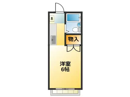 エステートピア白楽(1K/2階)の間取り写真