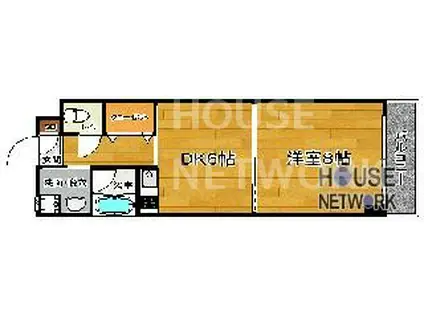 御所北エクセル三宅(1DK/3階)の間取り写真