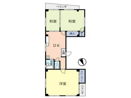 カスティージョ(3DK/4階)の間取り写真